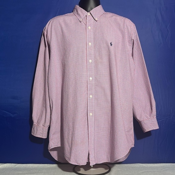 Polo Ralph Lauren Other - Ralph Lauren Yarmouth Shirt Mens Large 16.5 x 32-33 Blue Brown Plaid Long Sleeve